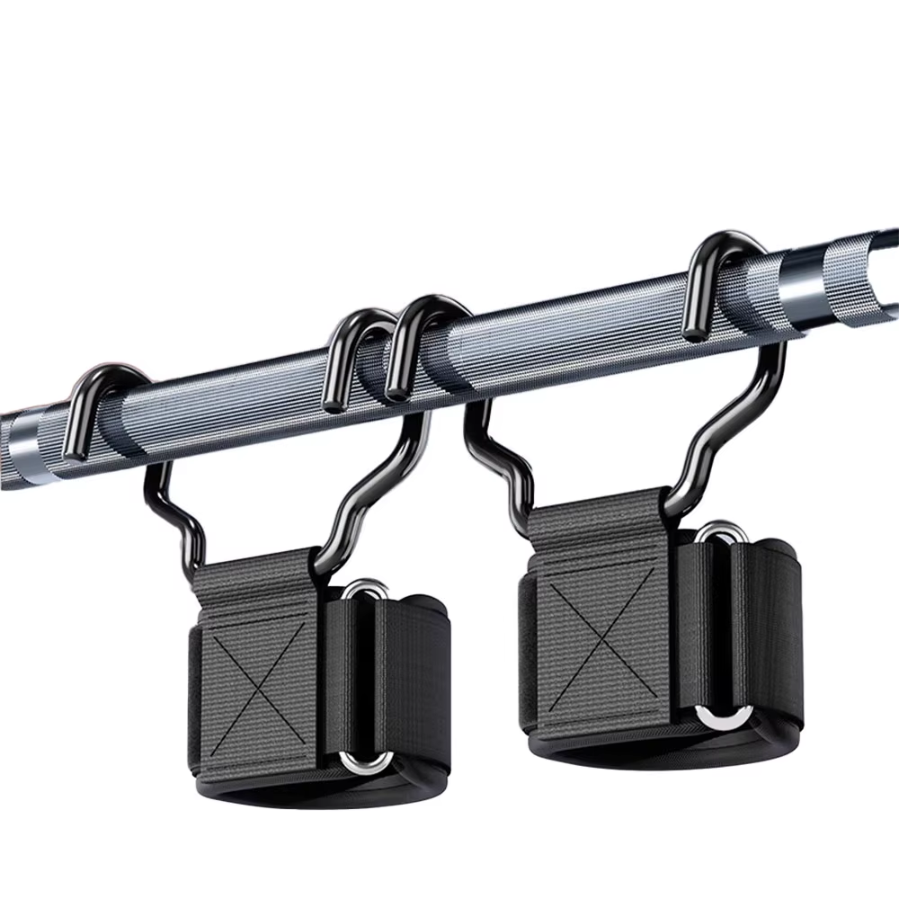 Widen Weight Lifting Hook Grips with Wrist Wraps Hand-Bar Wrist Strap Gym Fitness Hook Weight Strap Pull-Ups Power Lifting Glove