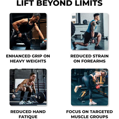 Widen Weight Lifting Hook Grips with Wrist Wraps Hand-Bar Wrist Strap Gym Fitness Hook Weight Strap Pull-Ups Power Lifting Glove